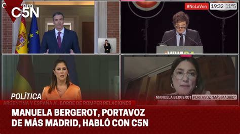 MANUELA BERGEROT portavoz de Más Madrid MILEI es una VERGÜENZA para