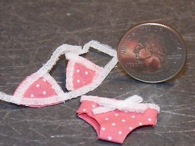 Dollhouse Miniature Clothes Pink Bikini Bathing Suit B Dollys