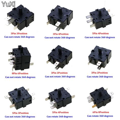 YUXI 1PCS AC 250V 16A 3 Position 4Position 3 Pin 5Pin Electric Room