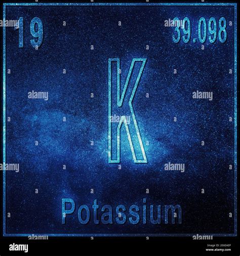 Elemento Químico De Potasio Signo Con Número Atómico Y Peso Atómico