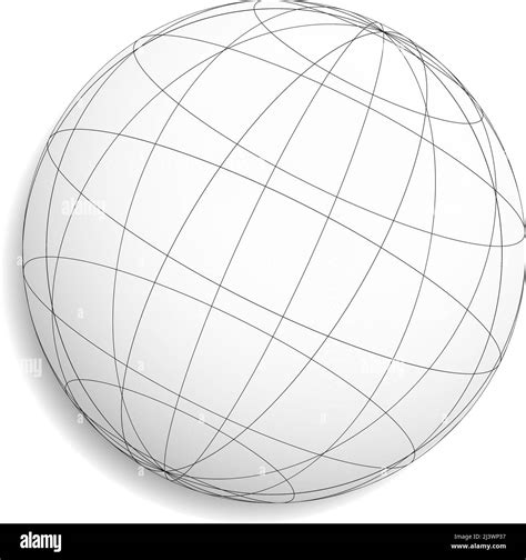 Wireframe Grid Mesh Sphere Globe Ball Vector Illustration Stock