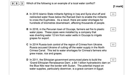 A-Level AQA Geography Water, Carbon & Life on Earth: Which of the