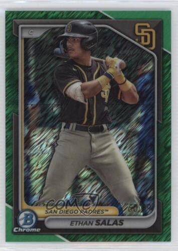 Bowman Chrome Prospects Green Shimmer Refractor Ethan Salas