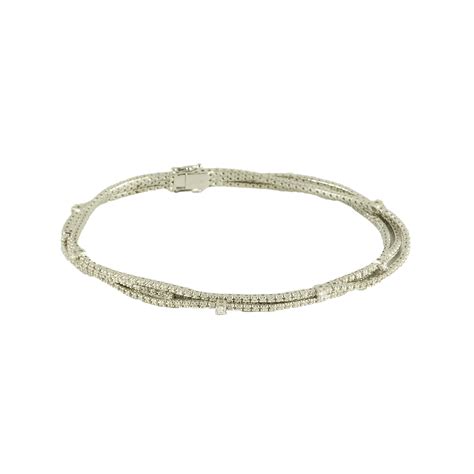 Bracciale Tennis In Oro Bianco E Diamanti Mis Cm Roberto Demeglio