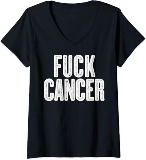 Womens Fuck Cancer TShirt Fu Cancer T Shirt Cancer Awareness V Neck T