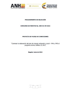 Completable En línea Contratar la elaboracin del plan de manejo