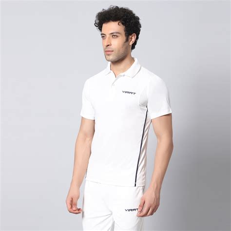 Virat Air Mesh Cricket Whites Half Sleevs T Shirt Athletive