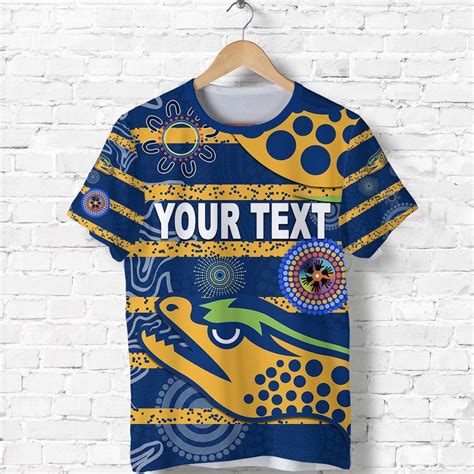 AIO Pride Custom Text Parramatta T Shirt Eels Indigenous Be Proud AIO