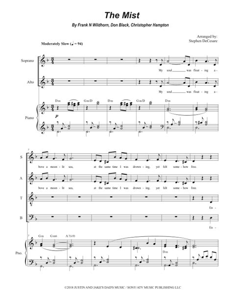 The Mist Arr Stephen Decesare By Christopher Hampton Sheet Music For Satb Choir At Sheet