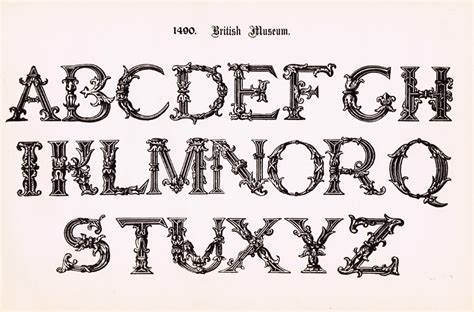 Antique Alphabet Printable Ornate Font Knick Of Time