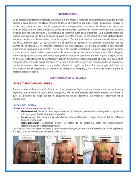 Técnicas De Exploración De Tórax IntroducciÓn La Semiología Del Tórax