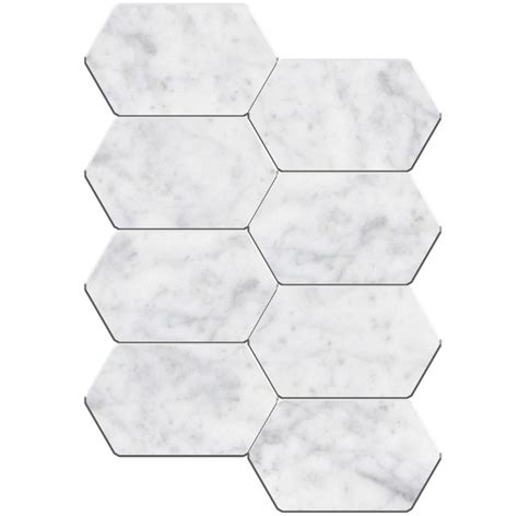 Bianco Carrara Hexbrick Mosaic Pera Tile