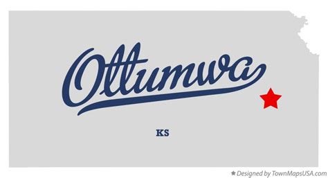 Map of Ottumwa, KS, Kansas