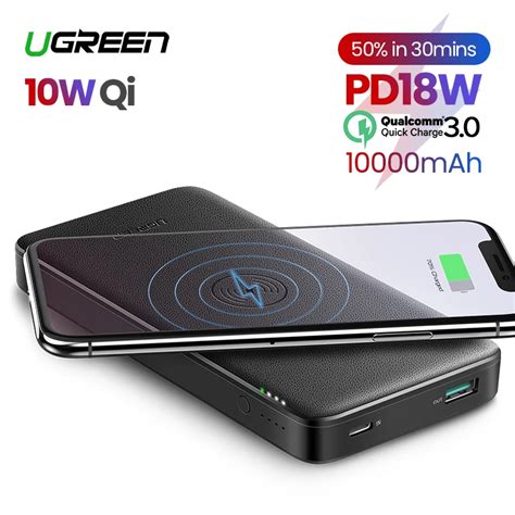 Ugreen banco de potencia 10000mAh portátil cargador rápido carga rápida