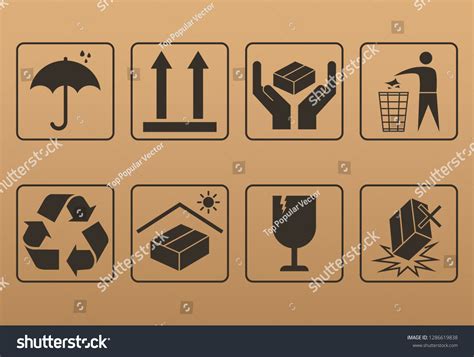 packaging symbol set vector illustration stock vector royalty