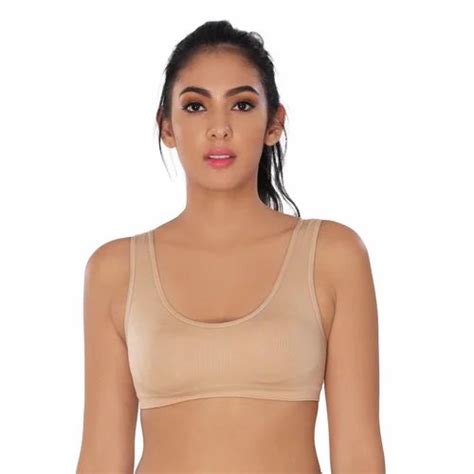 Plain Cotton Blend Ladies Cream Sports Bra At Rs 70 Piece In New Delhi