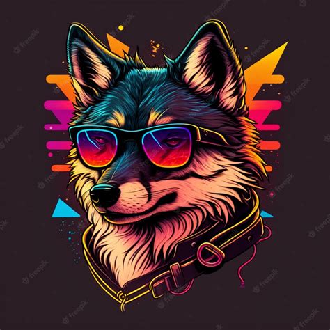 Premium Ai Image Illustration Of A Adorable Wolf Wearing Sunglasses