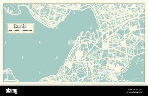 Izmir Turkey City Map In Retro Style Outline Map Vector Illustration