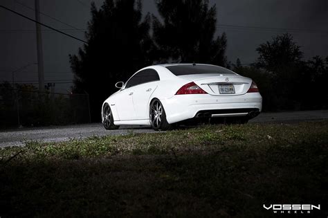 Lowered Suspension And Vossen Custom Wheels On White Cls Carid