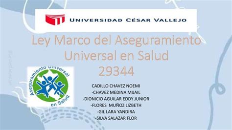 Ley Marco Del Aseguramiento Universal En Salud Pptx