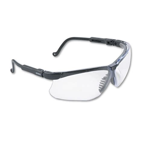 Genesis Wraparound Safety Glasses Black Plastic Frame Clear Lens Tek Distributors