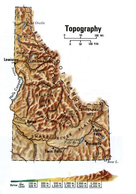 Physical Map Of Idaho Draw A Topographic Map Images