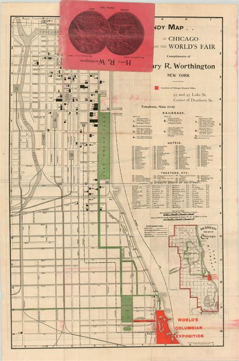 Handy Map of Chicago and the World’s Fair | Curtis Wright Maps