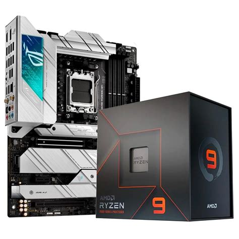 Kit Processador AMD Ryzen 9 7900X AM5 Placa Mãe Asus Rog Strix X670E