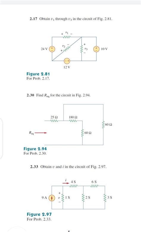 217 Obtain V Through V3 In The Circuit Fig 281p1 24 V 10 V 12 V Figure