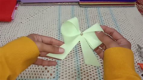 How To Make A Paper Bow Paper Bow Paper Craft Just 3 Minutes Hira