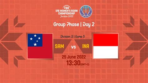 Samoa V Indonesia Full Basketball Game Fiba U Women S Asian