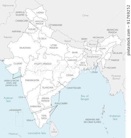 Map Of India And Bordering Countries - Gillie Donnamarie