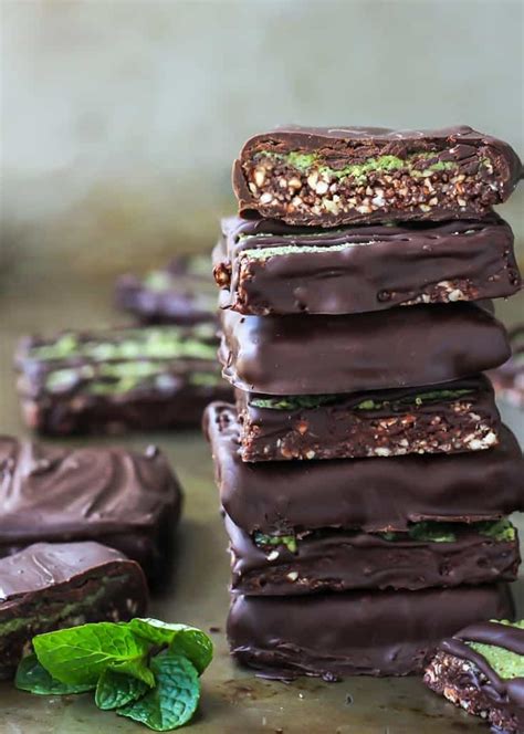 Mint Chocolate Date Nut Bars Vegan Paleo Fit Mitten Kitchen