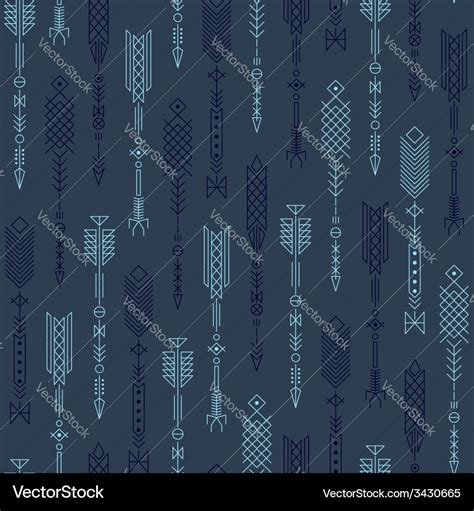 Seamless Abstract Pattern With Stylized Arrows Vector Image