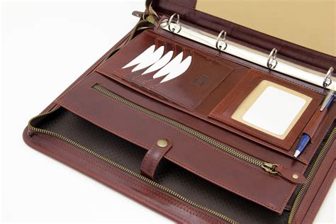 Noda Executive Leather Padfolio Business Portfolio W Zippered Etsy