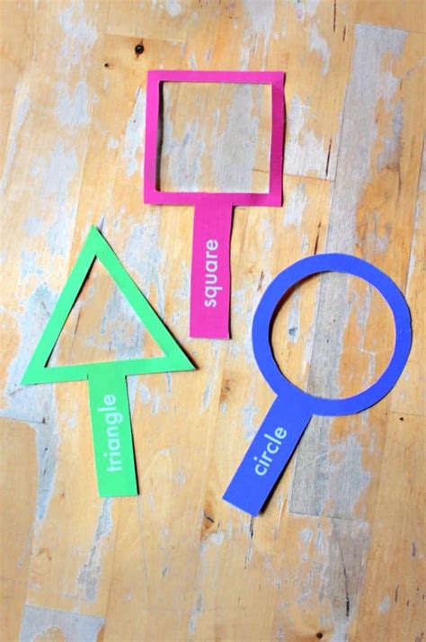 Fun Shape Lesson With Free Printable Shape Magnifying Glasses