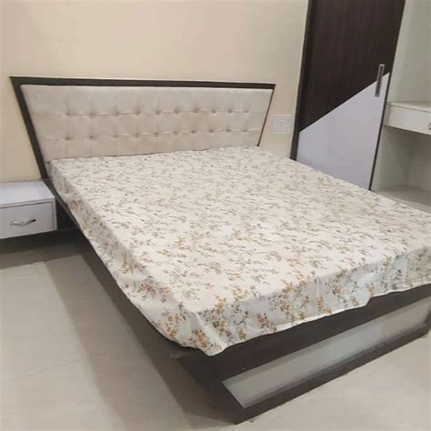 Full Size Teak Wood White Plywood Double Bed With Storage At Rs