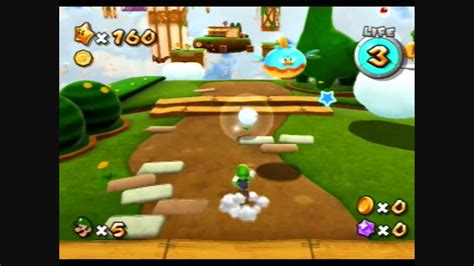 Super Mario Galaxy 2 Cloudy Court Galaxy Green Star 2 Youtube