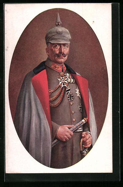 K Nstler Ak Portrait Von Kaiser Wilhelm Ii In Uniform Mit Mantel Nr