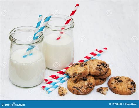 Glasses Of Milk And Cookies Stock Image Image Of Sweet Milk 49762489