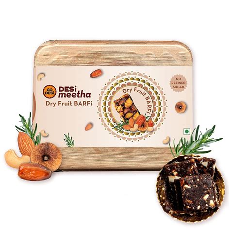 GO DESi Dry Fruits Barfi 10 Individually Wrapped Barfis Gift For