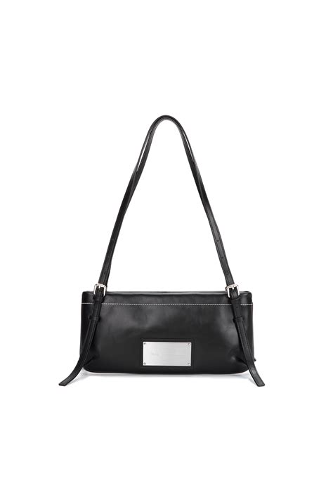 Vintage Leather Square Mini Bag In Black Matinkim