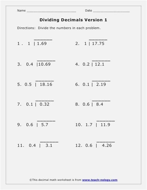 Long Division Decimal Remainders