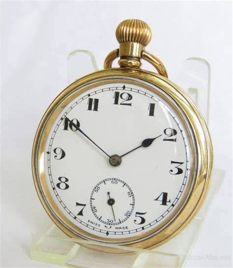 Antiques Atlas 1930s Swiss Pocket Watch Engraved WG