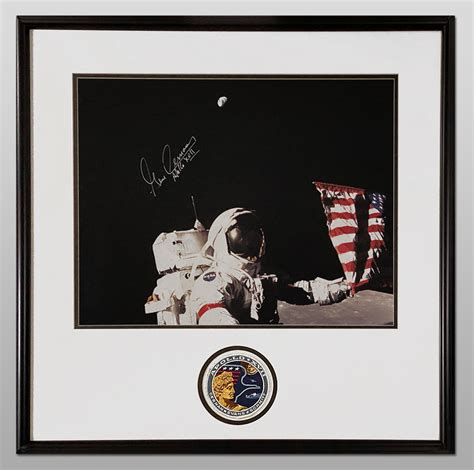 Apollo 17 Gene Cernan Autographs - Signed 20x16 Framed