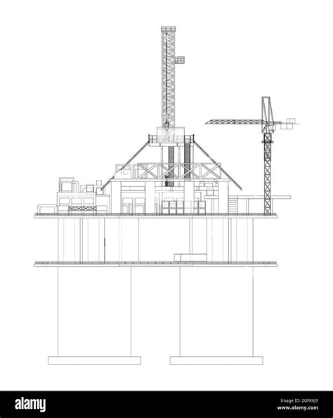 Offshore Oil Rig Vector Rendering Of 3d Stock Vector Image And Art Alamy