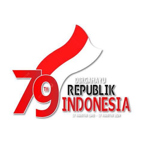 Logo Hut Ke 79 Ri Dengan Bendera Merah Putih Vektor Logo Hut Ri 79 Hut Ke 79 Republik