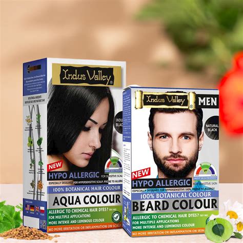 100 Botanical Black Aqua Colour And Black Beard Colour Combo Indus Valley