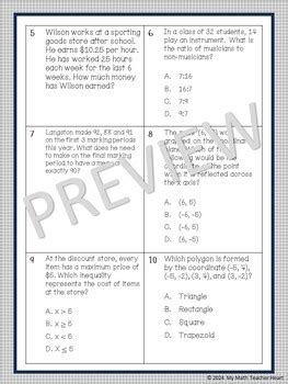 Eog Review Th Grade Math Test Prep By My Math Teacher Heart