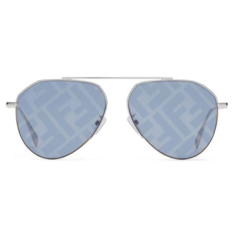 Fendi Fendi Travel Pilot Sunglasses Palladium Blue Sunglasses